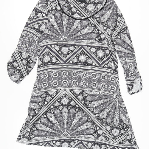 Next Women's Grey Geometric Shift Dress Size 20