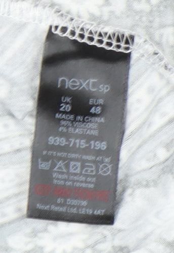 Next Women's Grey Geometric Shift Dress Size 20