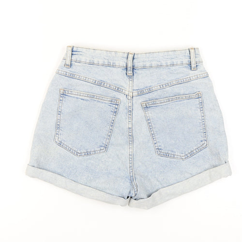 Cotton On Women's Blue High-Rise Mom Shorts Size 10
