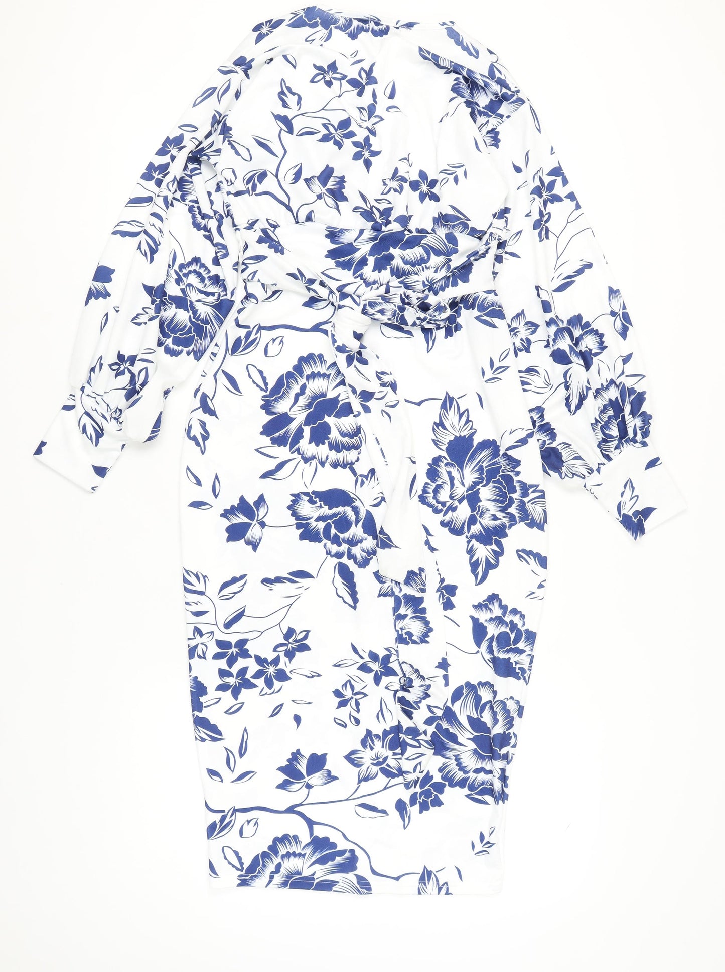 Boohoo Women's White Floral Pencil Dress Size 12