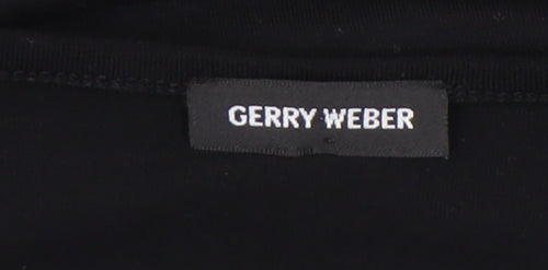 Gerry Weber Women's Black Beaded V-Neck Top, Size 12
