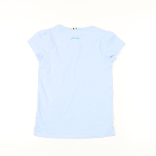 Joules Girls Blue Crew Neck T-Shirt - 9 Years, Heart Accent