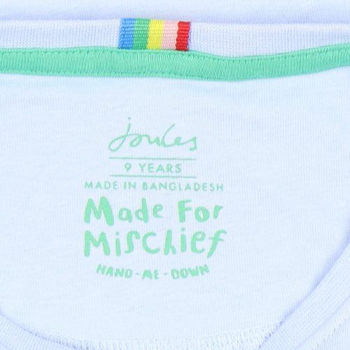 Joules Girls Blue Crew Neck T-Shirt - 9 Years, Heart Accent