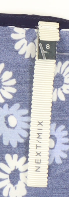 Next Women’s Blue Wrap Blouse, Size 8, Floral Style