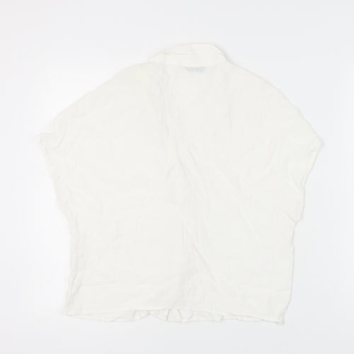 Bershka Women's White Button-Up Shirt L Casual Elegant
