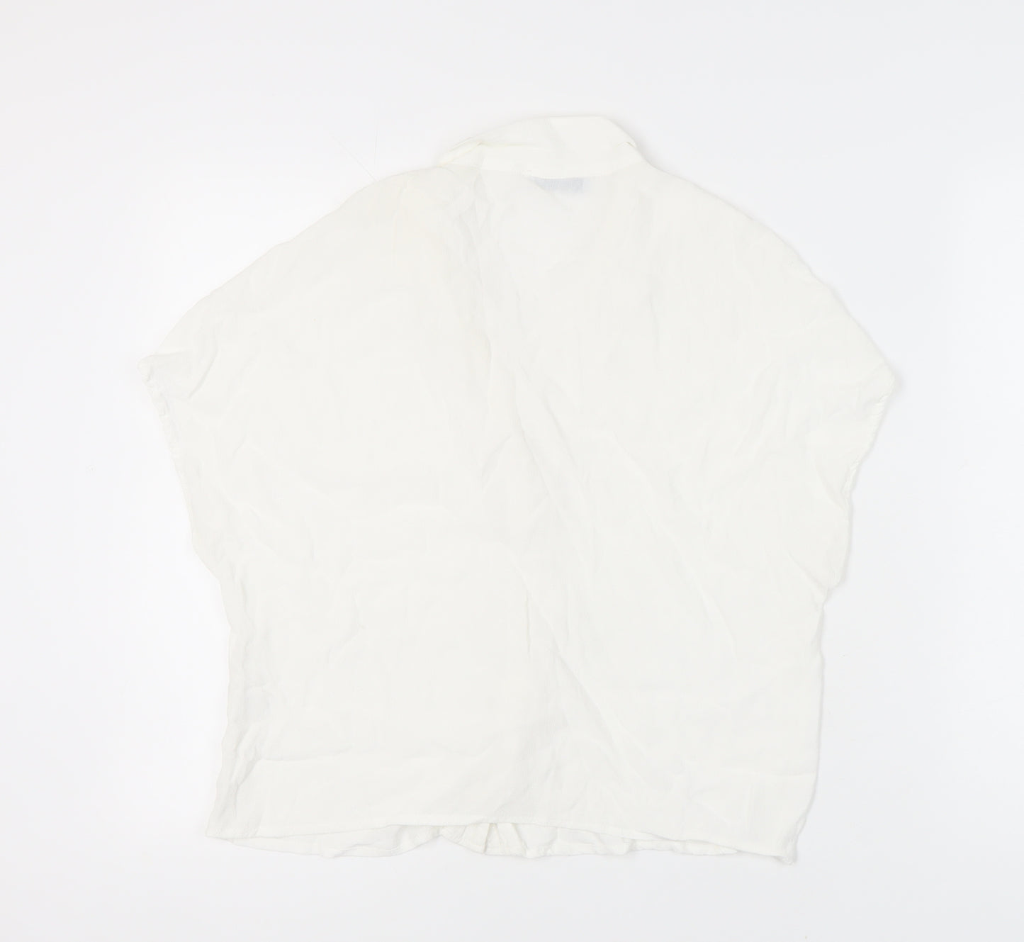 Bershka Women's White Button-Up Shirt L Casual Elegant