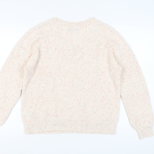 Marks and Spencer Women's Beige V-Neck Pullover M