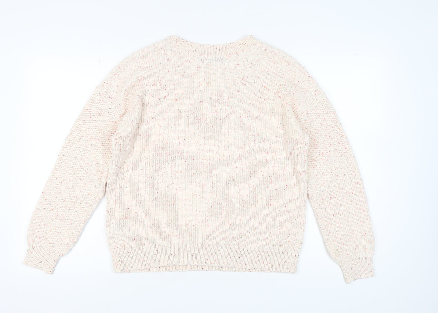 Marks and Spencer Women's Beige V-Neck Pullover M