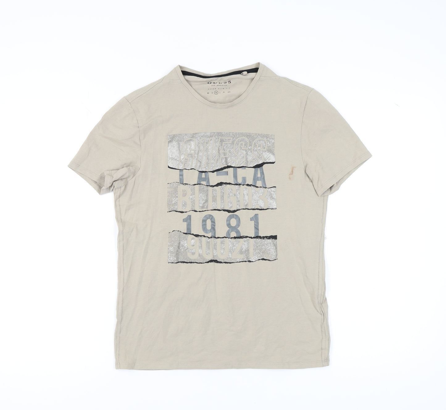 Guess Beige Graphic Slim Men's T-Shirt M