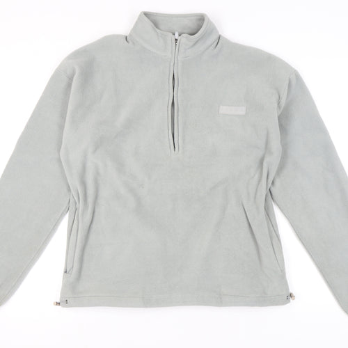 SIARR Grey Fleece Zip Sweatshirt, Unisex Medium