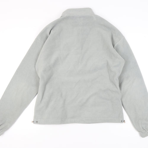 SIARR Grey Fleece Zip Sweatshirt, Unisex Medium