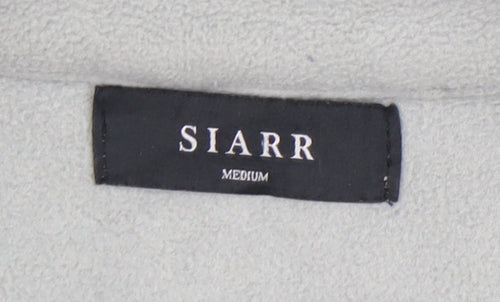 SIARR Grey Fleece Zip Sweatshirt, Unisex Medium