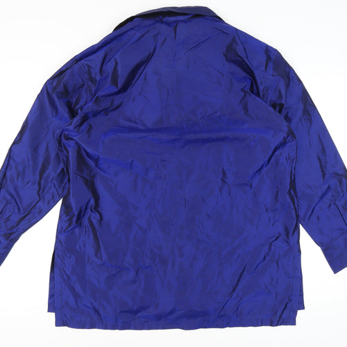 East Women's Blue Silk Button-Up Shirt Size 16