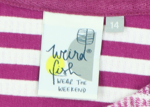 Weird Fish Women's Multicoloured Stripe Top, Size 14, Cotton