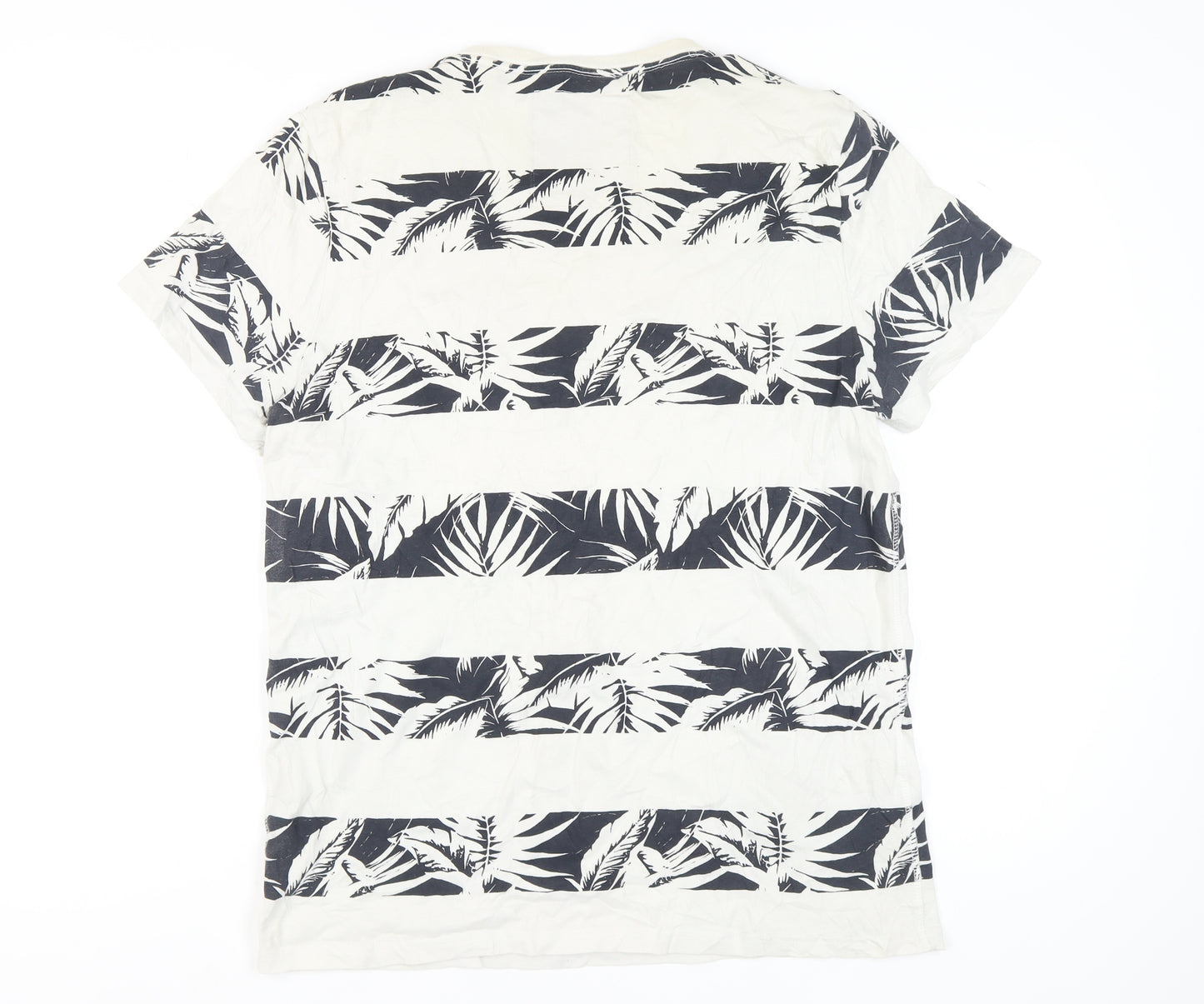 Superdry Men's White 2XL Tropical Striped T-Shirt