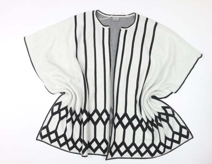 Vero Moda Women's Black & White Geometric Cape M/L