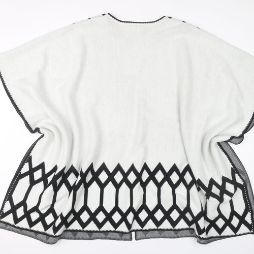 Vero Moda Women's Black & White Geometric Cape M/L