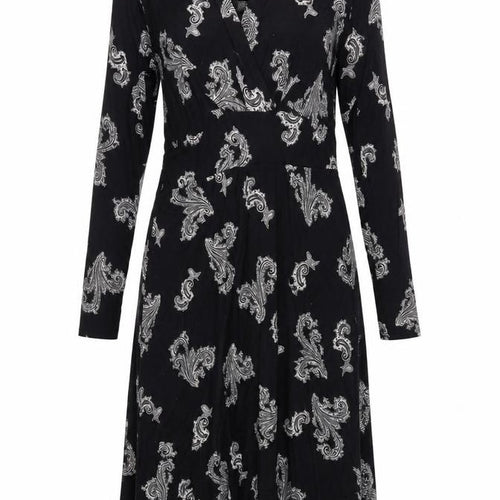 Monsoon Women's Black Paisley Dress Size 12 Long Sleeve