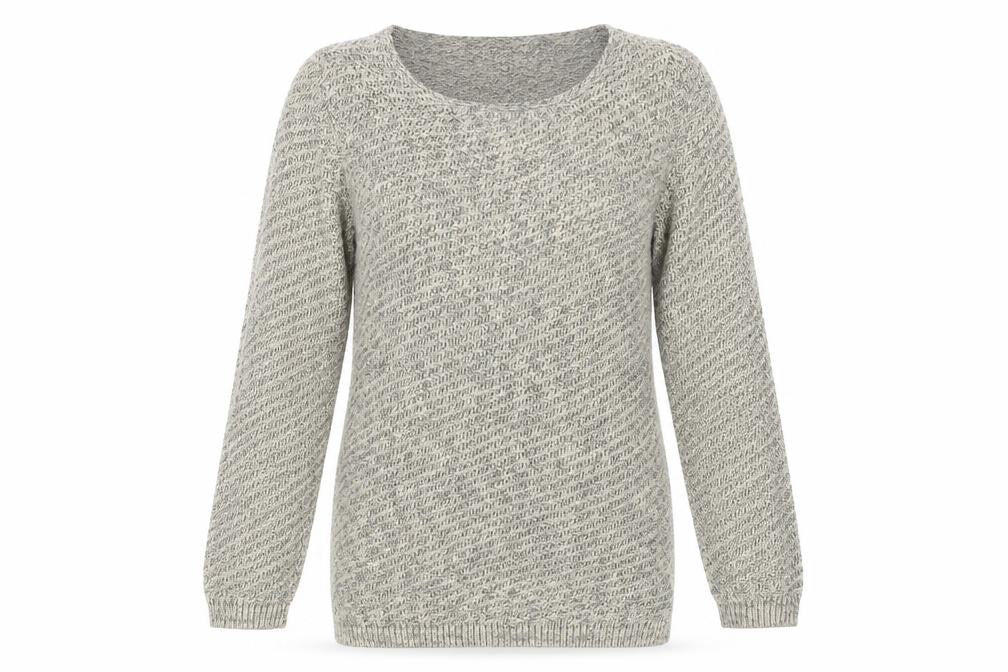 Front view of Damart Women's Beige 3/4 Sleeve Cotton jumper S
