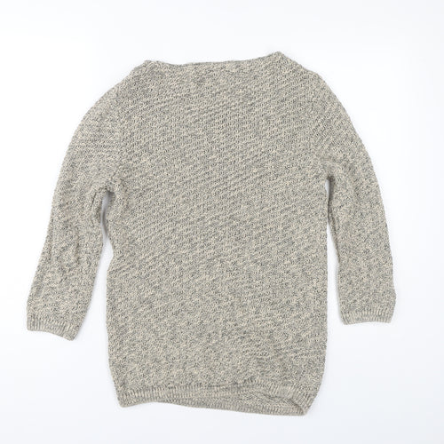 Damart Women's Beige 3/4 Sleeve Cotton Pullover Jumper S