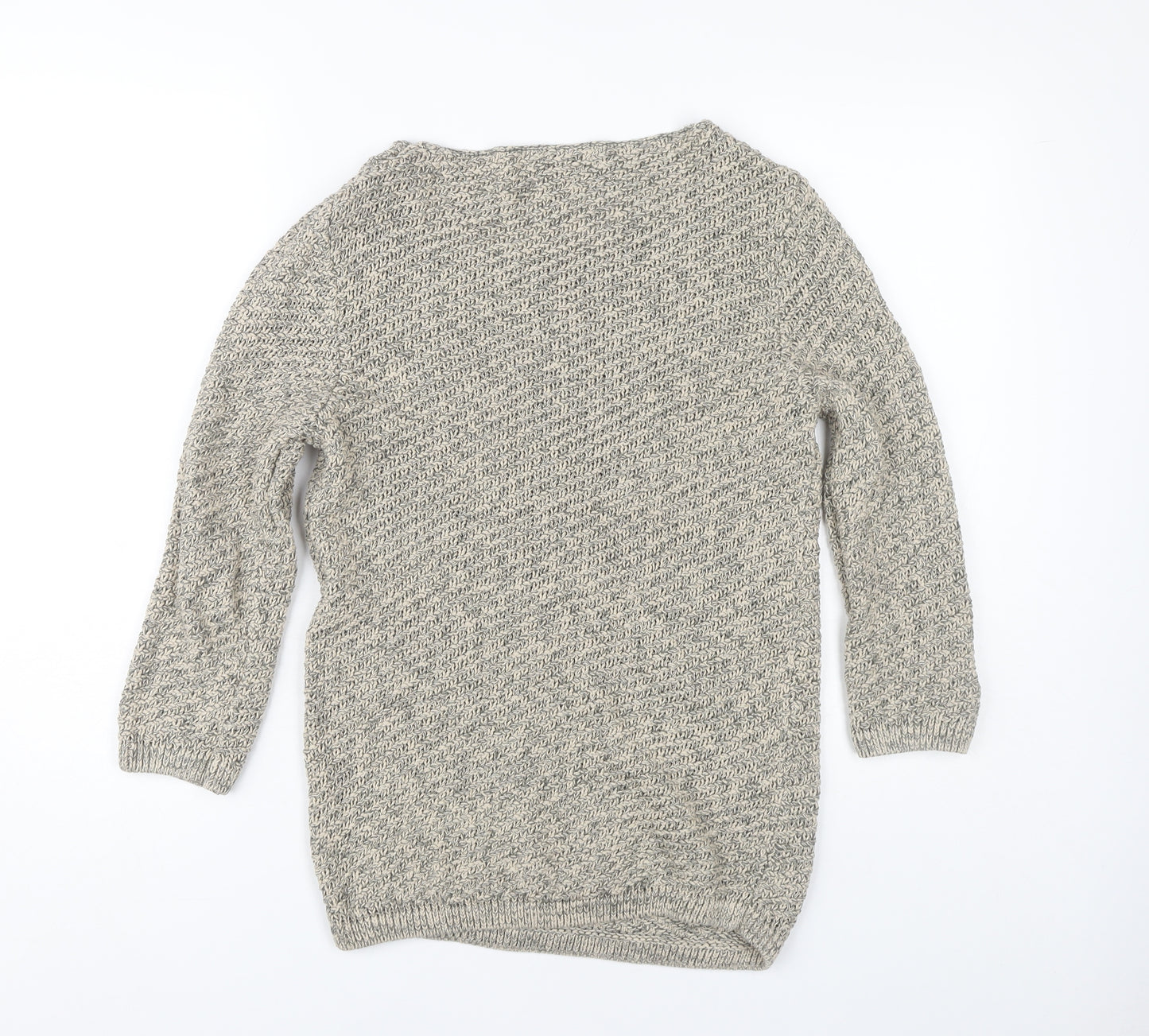 Damart Women's Beige 3/4 Sleeve Cotton Pullover Jumper S