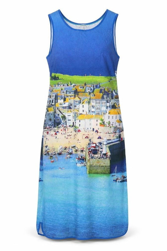 Front view of Boden Women's Blue 8L Tank Dress