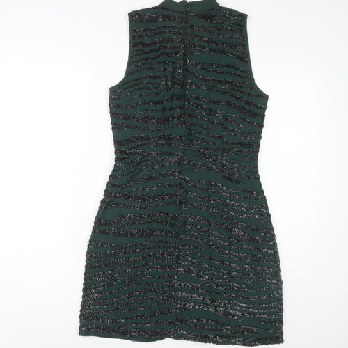 Oasis Women's Green Sleeveless Shift Dress, Size 10
