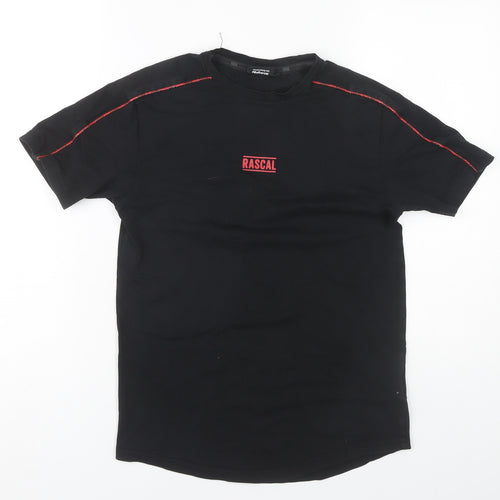 Rascal Boys Black Crew Neck T-Shirt 13-14 Years