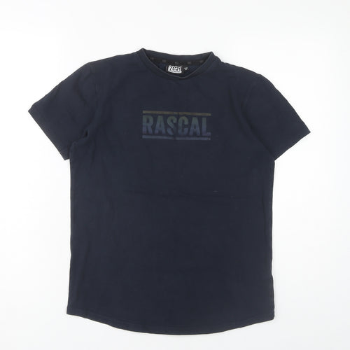 Rascal Boys Blue T-Shirt 13-14 Years Short Sleeve Basic