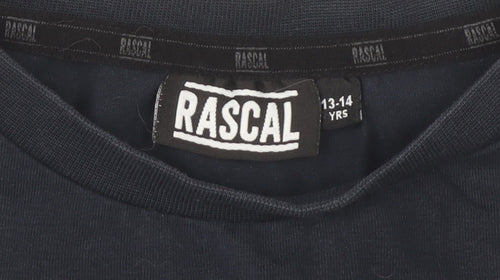 Rascal Boys Blue T-Shirt 13-14 Years Short Sleeve Basic