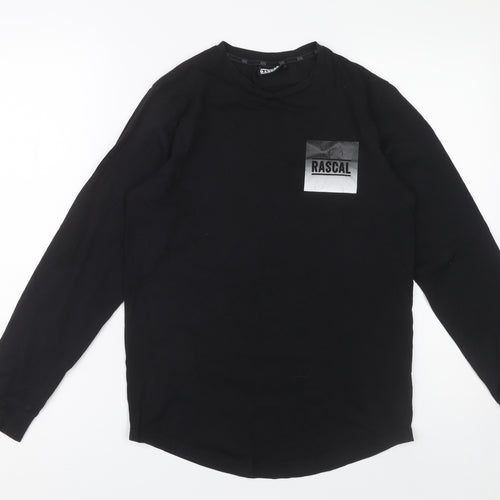 Rascal Boys Black Long Sleeve Graphic T-Shirt 13-14 Years