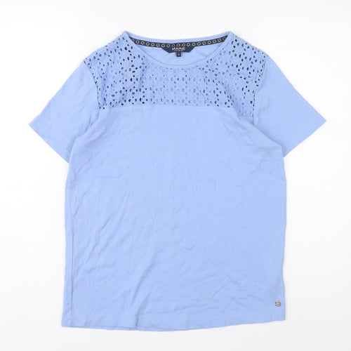 Maine Women's Blue Crochet Accent T-Shirt Size 16