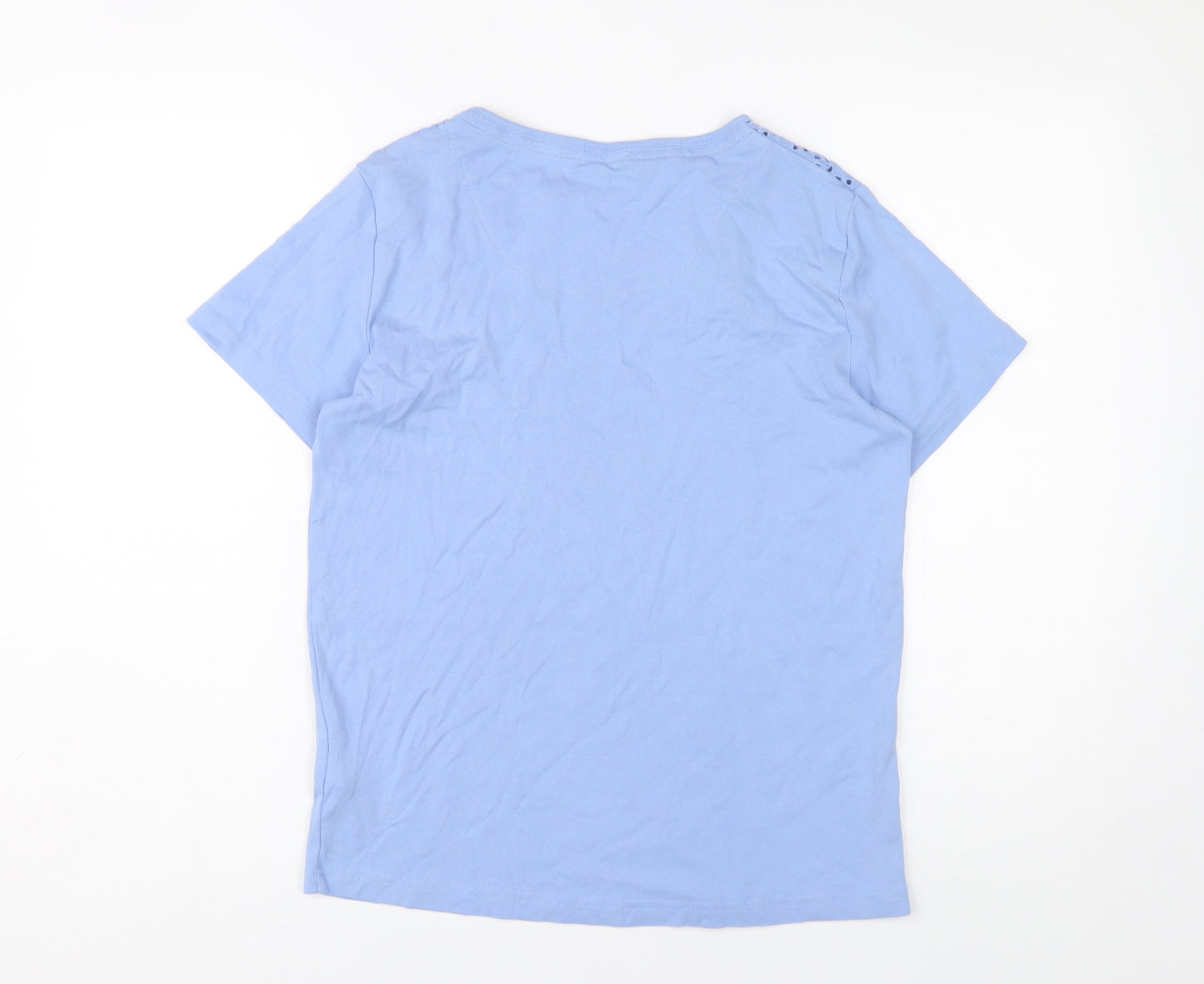 Maine Women's Blue Crochet Accent T-Shirt Size 16