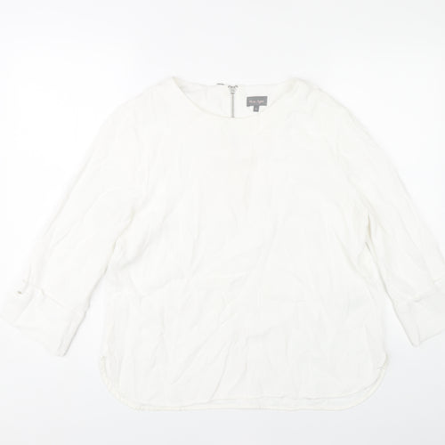 Phase Eight Women's White Blouse, UK 14, 3/4 Sleeve