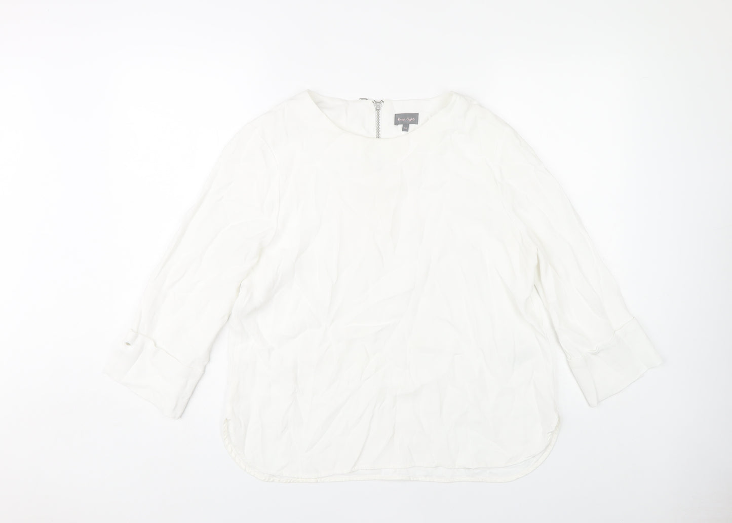 Phase Eight Women's White Blouse, UK 14, 3/4 Sleeve