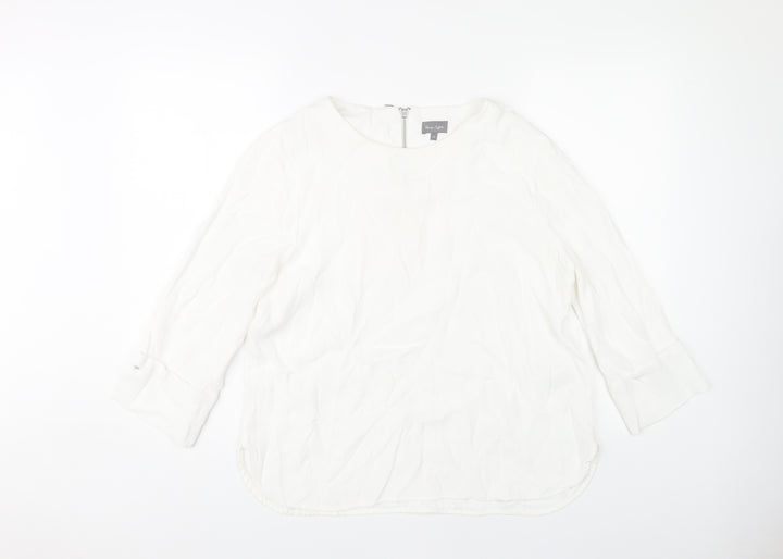 Phase Eight Women's White Blouse, UK 14, 3/4 Sleeve