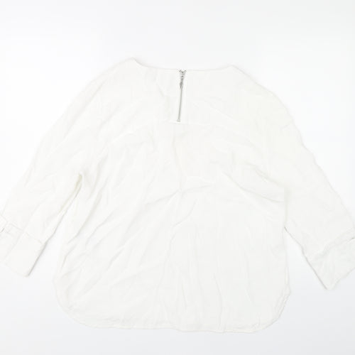 Phase Eight Women's White Blouse, UK 14, 3/4 Sleeve