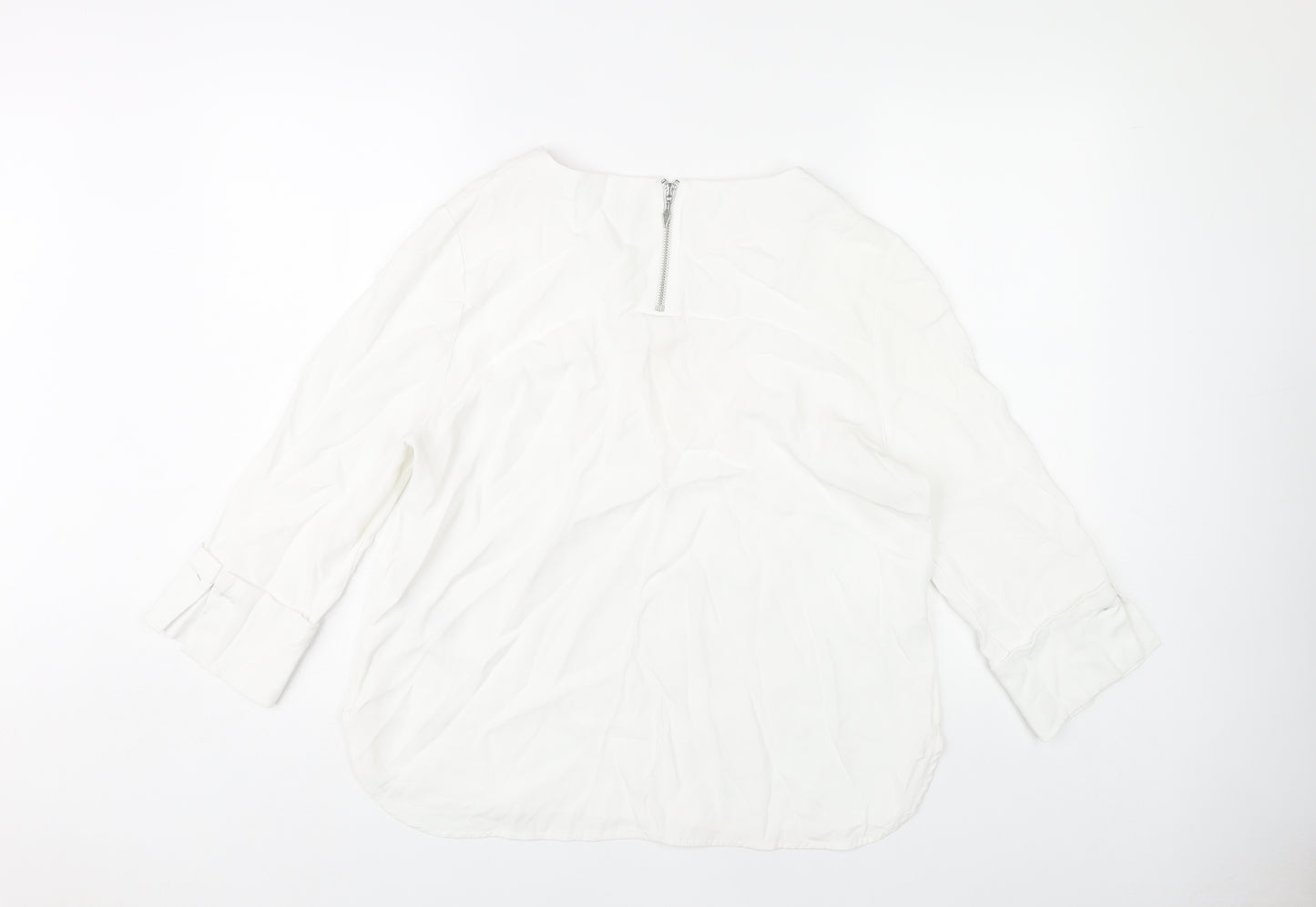 Phase Eight Women's White Blouse, UK 14, 3/4 Sleeve