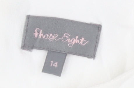 Phase Eight Women's White Blouse, UK 14, 3/4 Sleeve