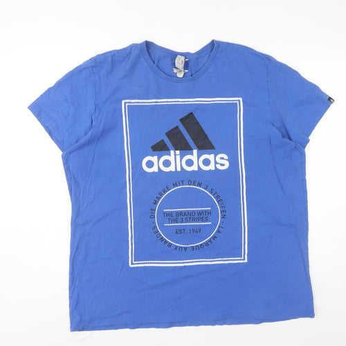 Adidas Men's Blue XL Logo T-Shirt