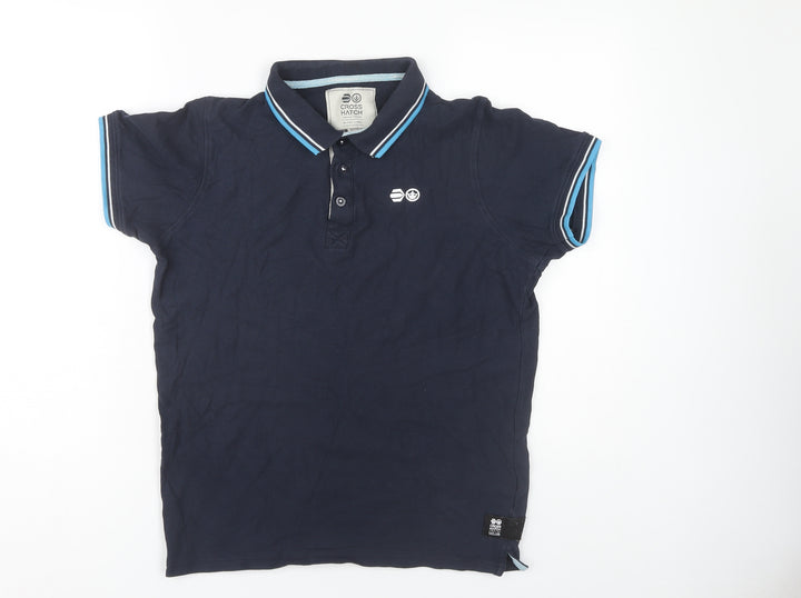 Cross Hatch Unisex Blue Polo Shirt S Cotton Casual