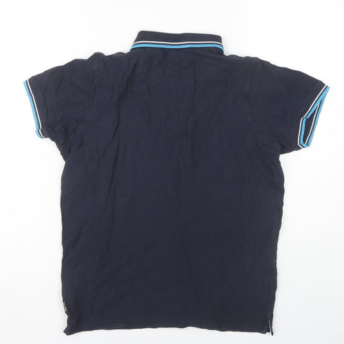 Cross Hatch Unisex Blue Polo Shirt S Cotton Casual