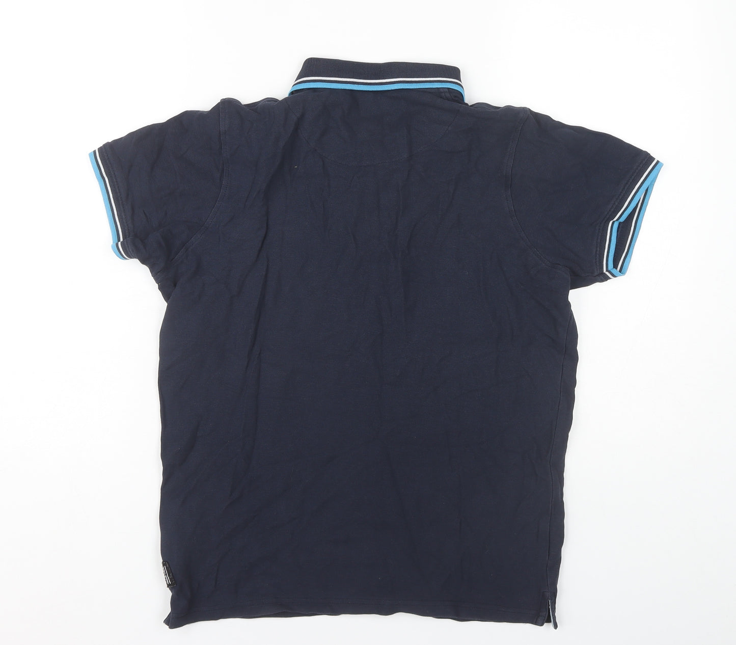 Cross Hatch Unisex Blue Polo Shirt S Cotton Casual
