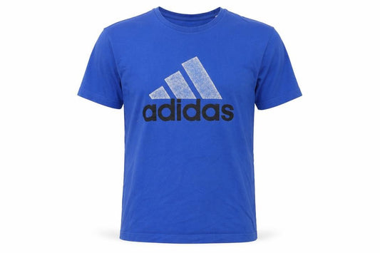 Front view of Adidas Men's Blue Medium Sports T-Shirt Crew Neck