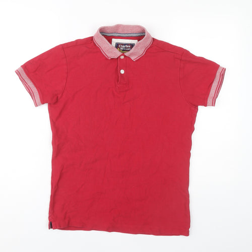 Charles Wilson Men's Red Polo Shirt Size S, Short Sleeve