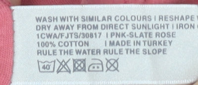 Fat Face Women's Pink V-Neck T-Shirt Size 14