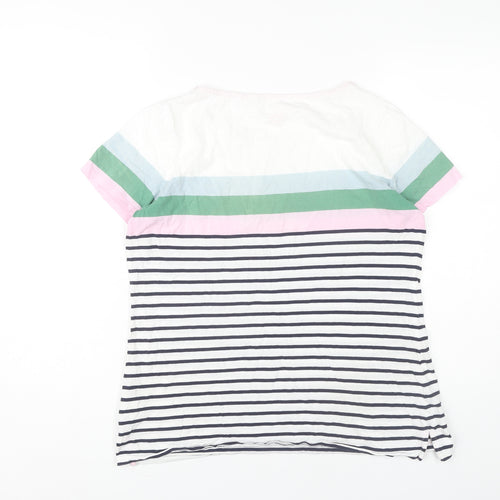Boden Women's Multicoloured Striped T-Shirt, Size 14