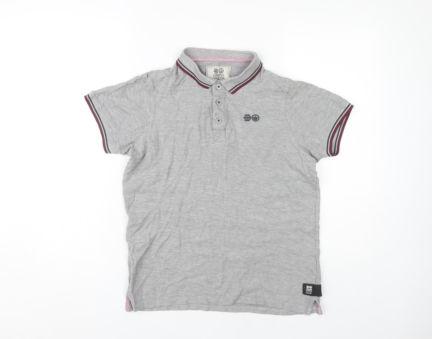 Crosshatch Men's Grey Polo Shirt, Size S, Casual Wear