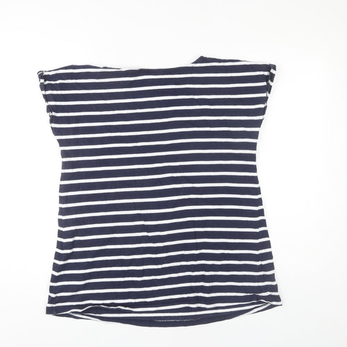 JoJo Maman Bébé Women's Blue Striped T-Shirt, S