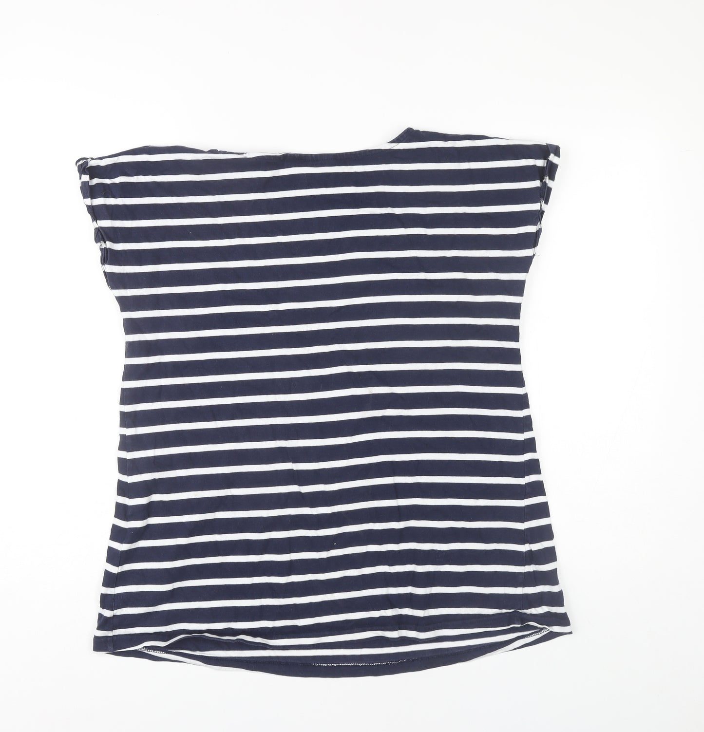 JoJo Maman Bébé Women's Blue Striped T-Shirt, S